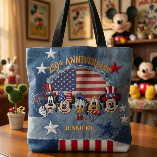 Magic Mouse Celebrate 250 Years Of America Freedom - Personalized Tote Bag - NSK10035