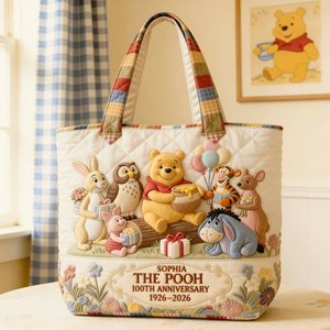 Honey Bear Celebrate 100 Years Of Friendship - Personalized Quilted Tote Bag - NSK10007