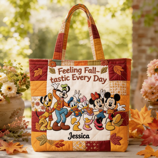 Feeling Fall Tastic With Magical Friends - Personalized Quilted Tote Bag - NSK10098