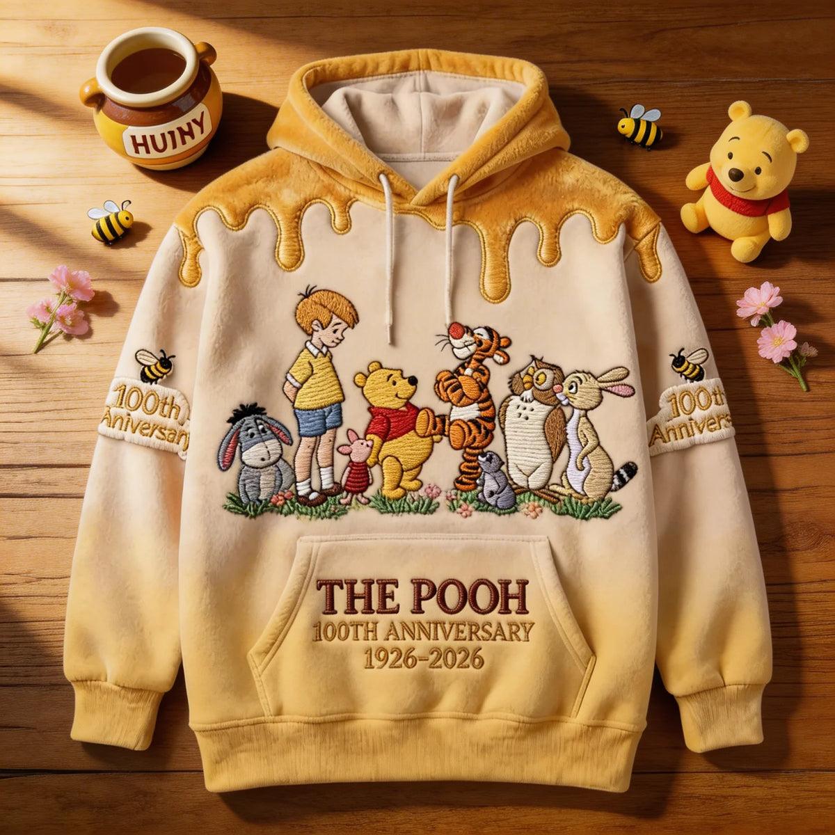 Honey Bear Celebrate 100 Years Of Magic Friendship - Personalized Mouse All Over Shirt - MNPS0112
