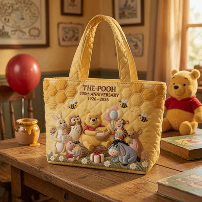 Honey Bear Celebrate 100 Years Of Friendship - Personalized Quilted Tote Bag - NSK10029