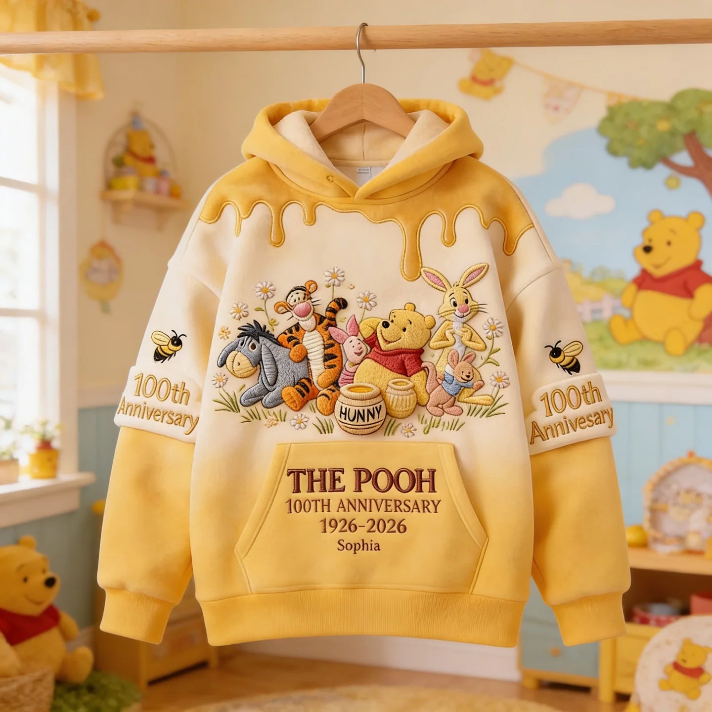 Honey Bear Celebrating A Century Of Friendship - Personalized Mouse All Over Shirt - MNPS0108