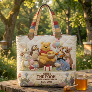 Honey Bear Celebrate 100 Years Of Friendship - Personalized Quilted Tote Bag - NSK10007
