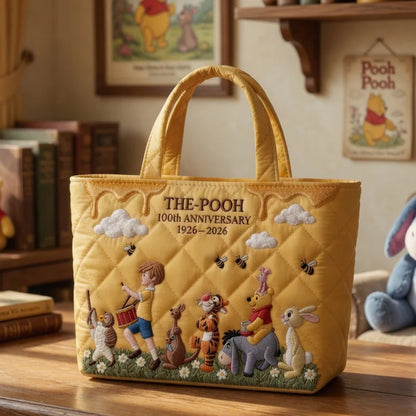 Honey Bear Celebrate 100 Years Of Friendship - Personalized Quilted Tote Bag - NSK10028