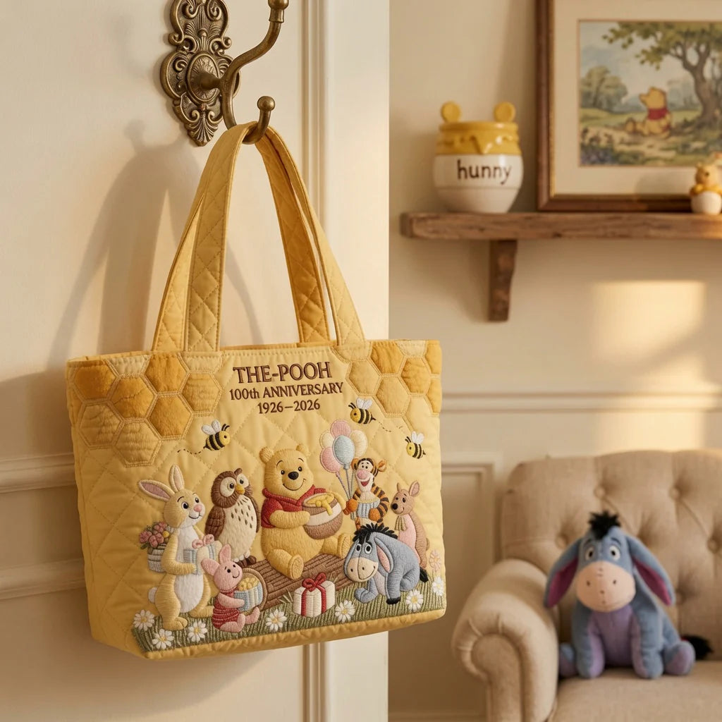 Honey Bear Celebrate 100 Years Of Friendship - Personalized Quilted Tote Bag - NSK10029