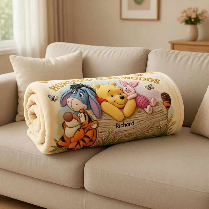 Honey Bear Happy 100 Years Of Woodland Friends - Personalized Mouse Blanket | MNPB01008