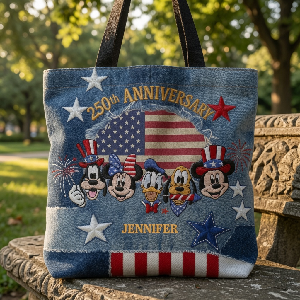 Magic Mouse Celebrate 250 Years Of America Freedom - Personalized Tote Bag - NSK10035