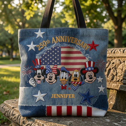Magic Mouse Celebrate 250 Years Of America Freedom - Personalized Tote Bag - NSK10035