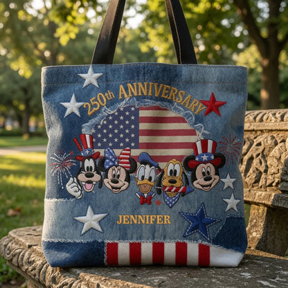 Magic Mouse Celebrate 250 Years Of America Freedom - Personalized Tote Bag - NSK10035