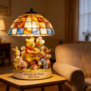 Honey Bear Celebrating 100 Years Of Friendship - Personalized Yellow Bear Acrylic LED Night Light | MNPS01003