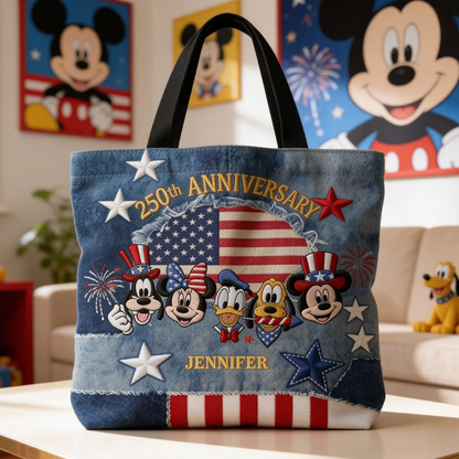 Magic Mouse Celebrate 250 Years Of America Freedom - Personalized Tote Bag - NSK10035