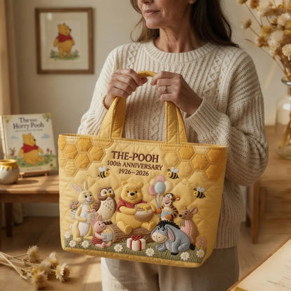 Honey Bear Celebrate 100 Years Of Friendship - Personalized Quilted Tote Bag - NSK10029