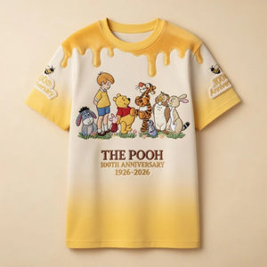 Honey Bear Celebrate 100 Years Of Magic Friendship - Personalized Mouse All Over Shirt - MNPS0112