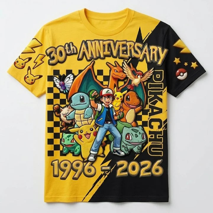 Celebrate 30 Years Of Catching Them All - Personalized All Over Shirt - MNPS0401TS