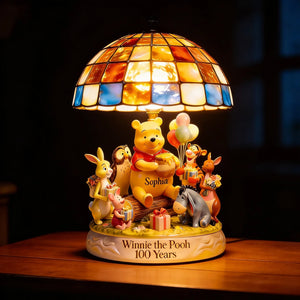 Honey Bear Celebrating 100 Years Of Friendship - Personalized Yellow Bear Acrylic LED Night Light | MNPS01003