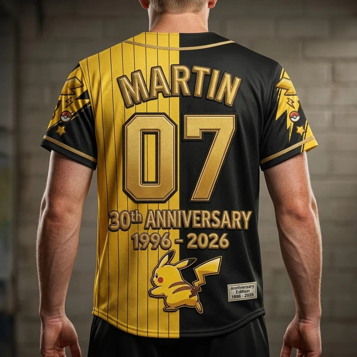 Celebrate 30 Years Of Catching Them All - Personalized Baseball Jersey - MNPS0318NL