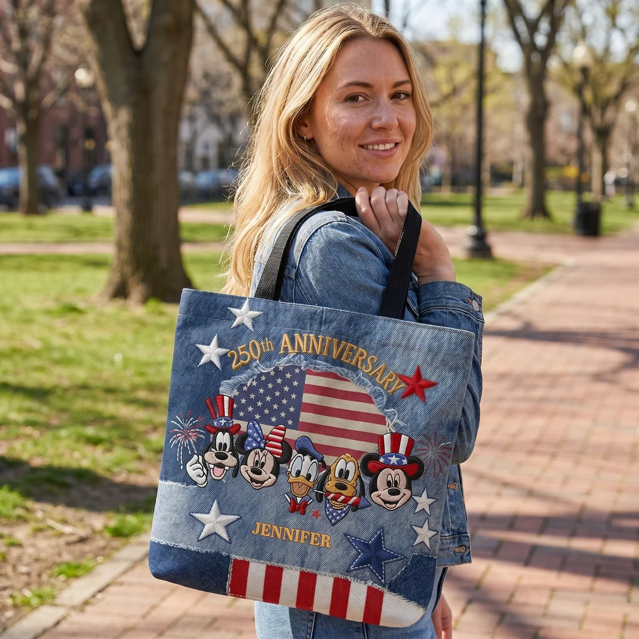 Magic Mouse Celebrate 250 Years Of America Freedom - Personalized Tote Bag - NSK10035