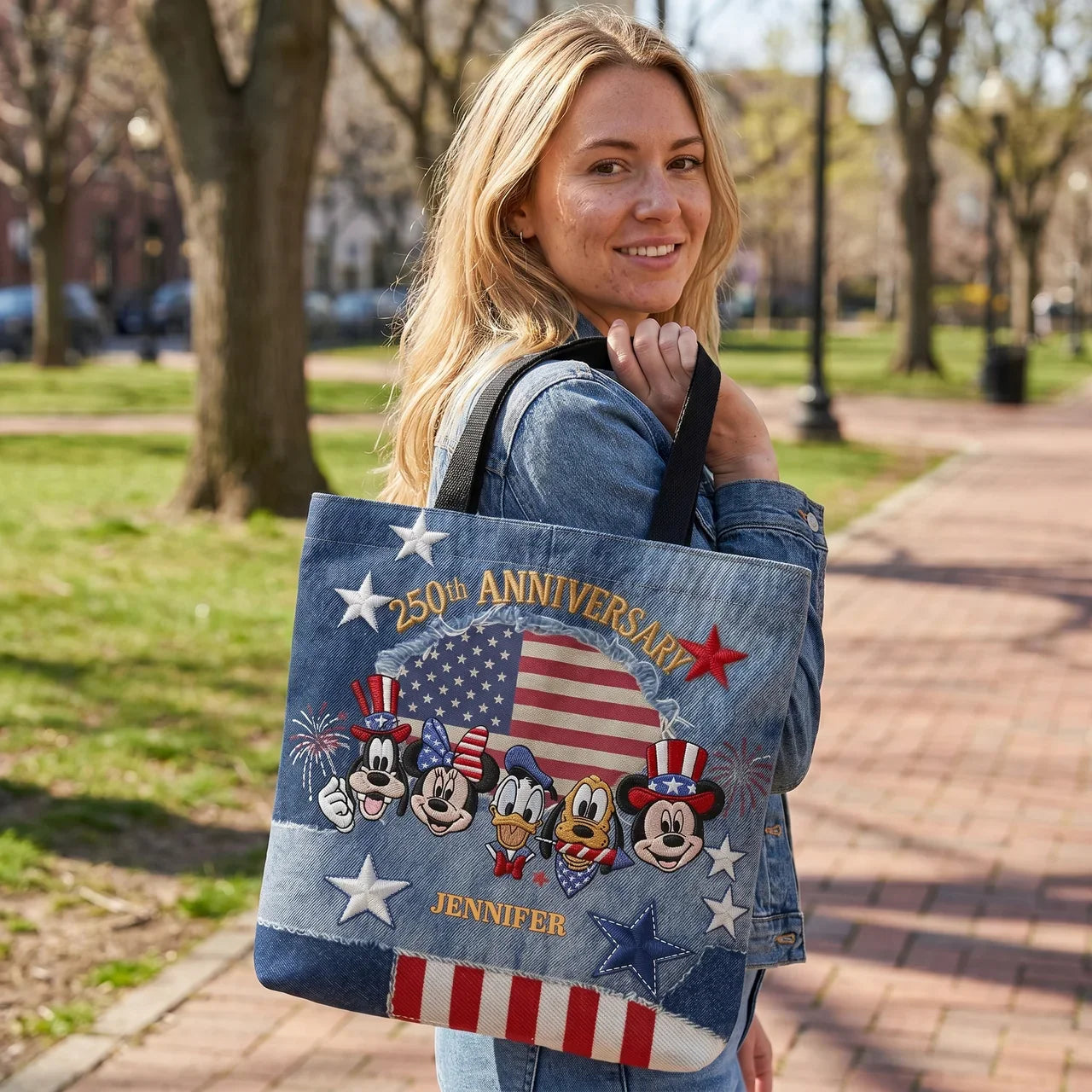 Magic Mouse Celebrate 250 Years Of America Freedom - Personalized Tote Bag - NSK10035
