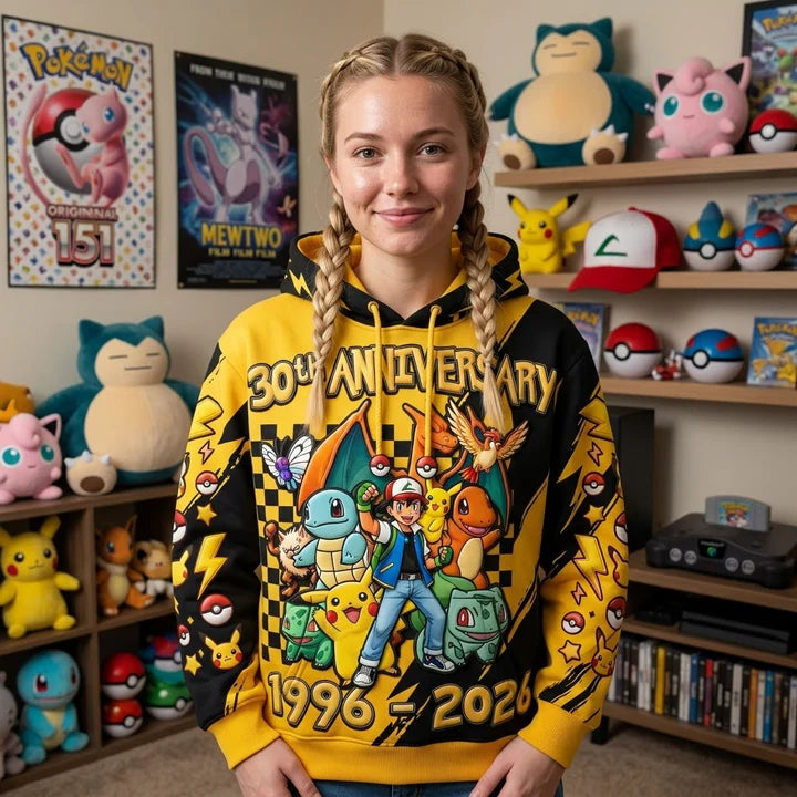 Celebrate 30 Years Of Catching Them All - Personalized All Over Shirt - MNPS0401TS