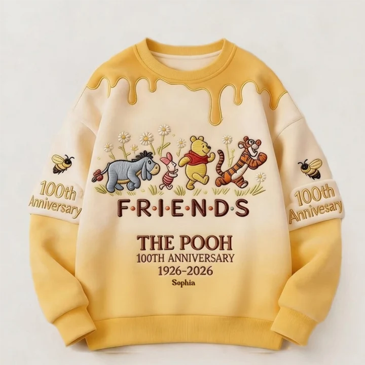 Honey Bear 100 Years Of Friendship Together - Personalized Mouse All Over Shirt - MNPS0107