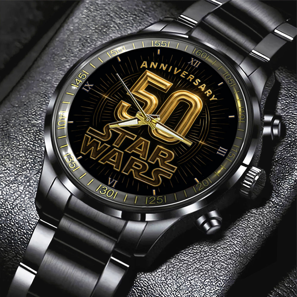 Star Wars 50th Anniversary Black Stainless Steel Watch – MNPST1006