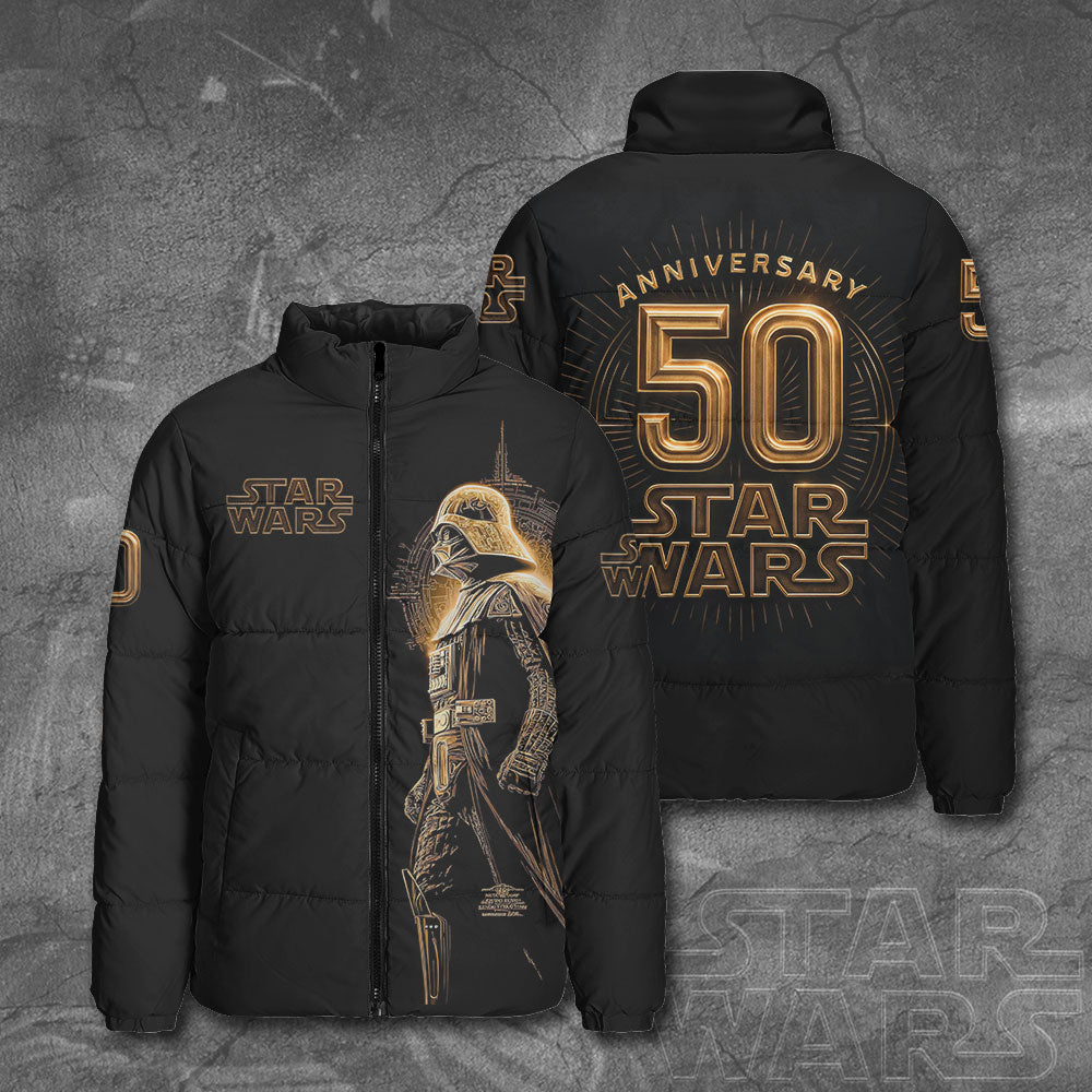 Star Wars 50th Anniversary 2027 3D Stand Collar Puffer Jacket – MNPST0963