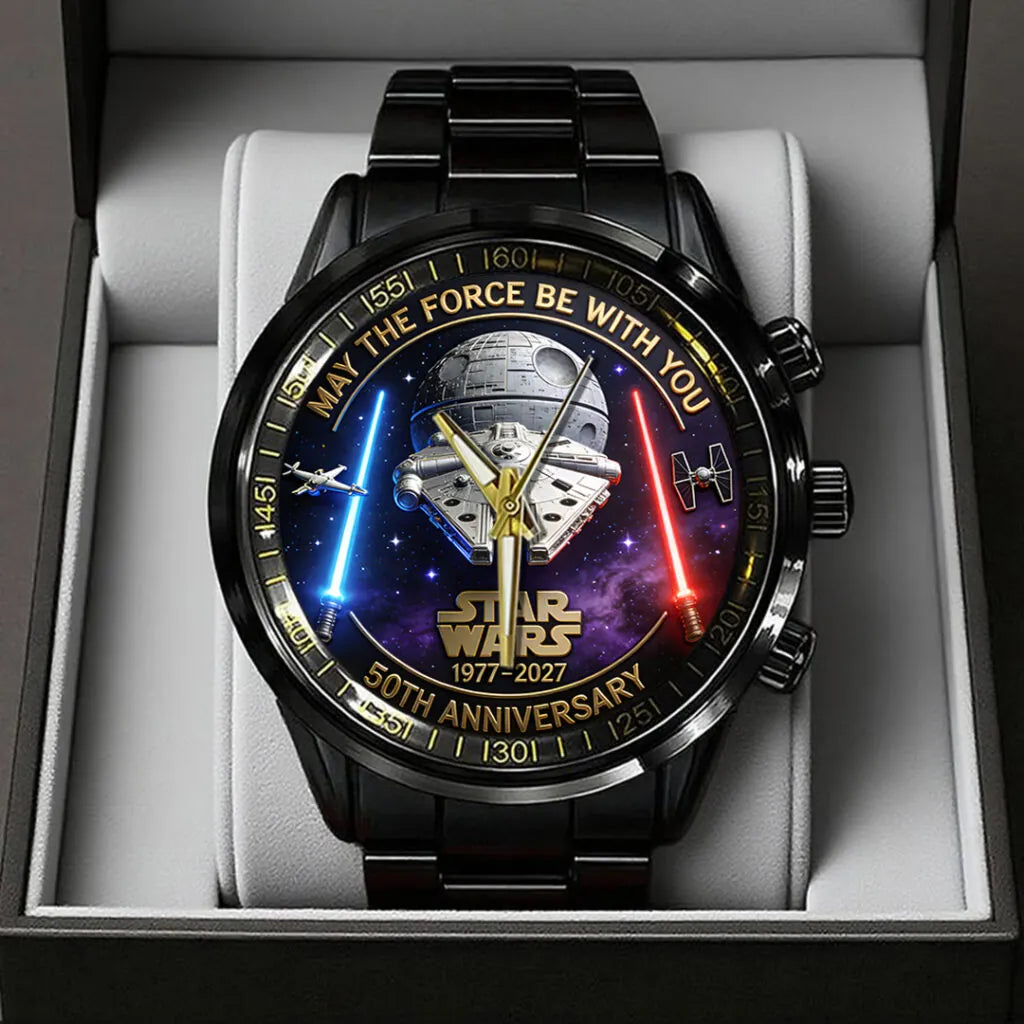 Star Wars 50th Anniversary 2027 Black Stainless Steel Watch – MNPST0282