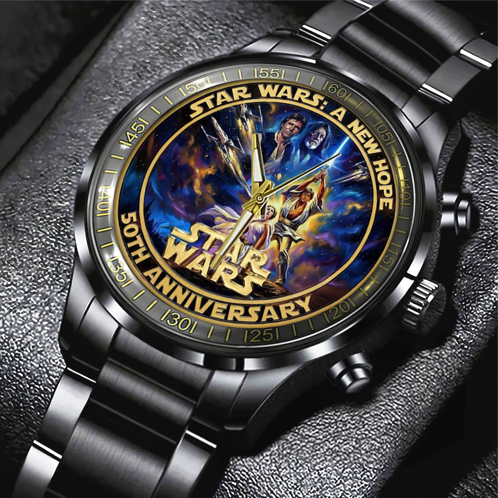Star Wars 50th Anniversary Black Stainless Steel Watch – MNPST0317