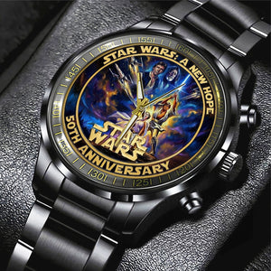 Star Wars 50th Anniversary Black Stainless Steel Watch – MNPST0317