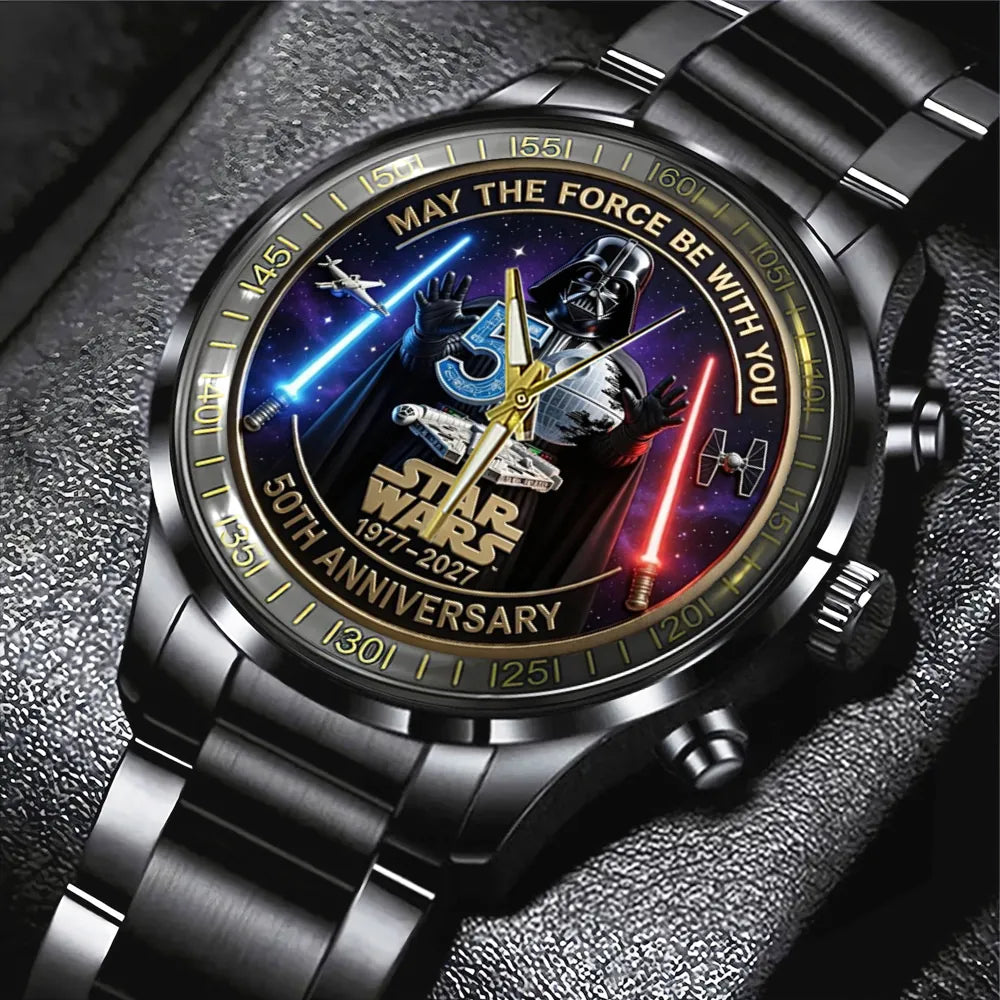 Star Wars 50th Anniversary Black Stainless Steel Watch – MNPST0259