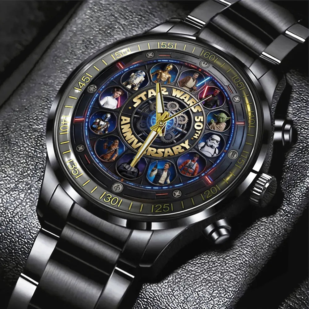 Star Wars 50th Anniversary Black Stainless Steel Watch – MNPST0258