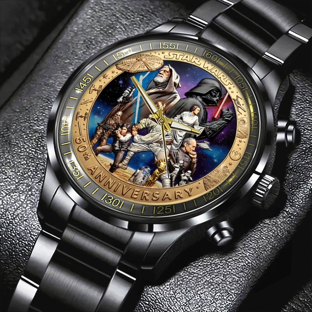 Star Wars 50th Anniversary Black Stainless Steel Watch – MNPST0116