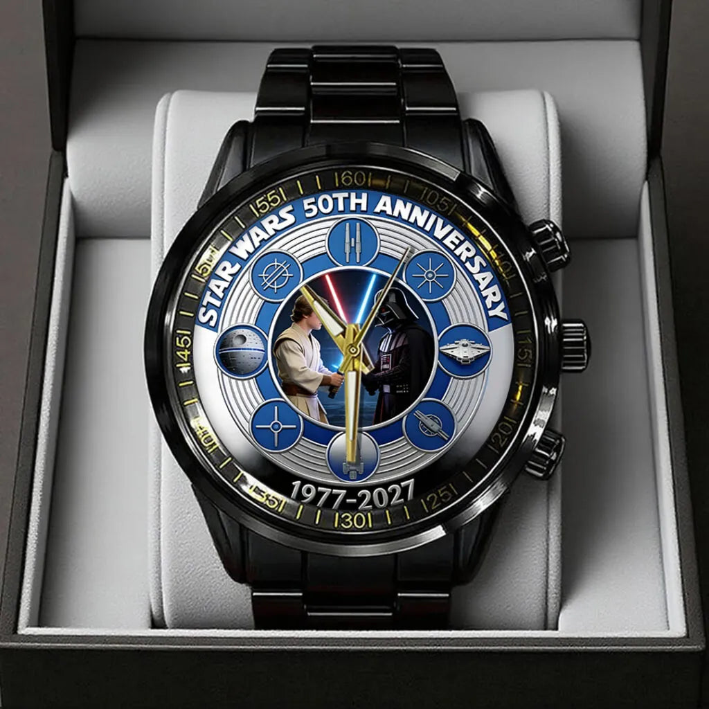 Star Wars 50th Anniversary Black Stainless Steel Watch – MNPST0229