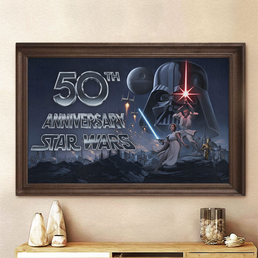 Star Wars 50th Anniversary Rectangle Canvas With Inner Frame – MNPST0094