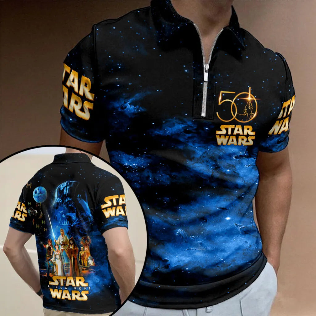 Star Wars 50th Anniversary Zip Polo Shirt – MNPST0215