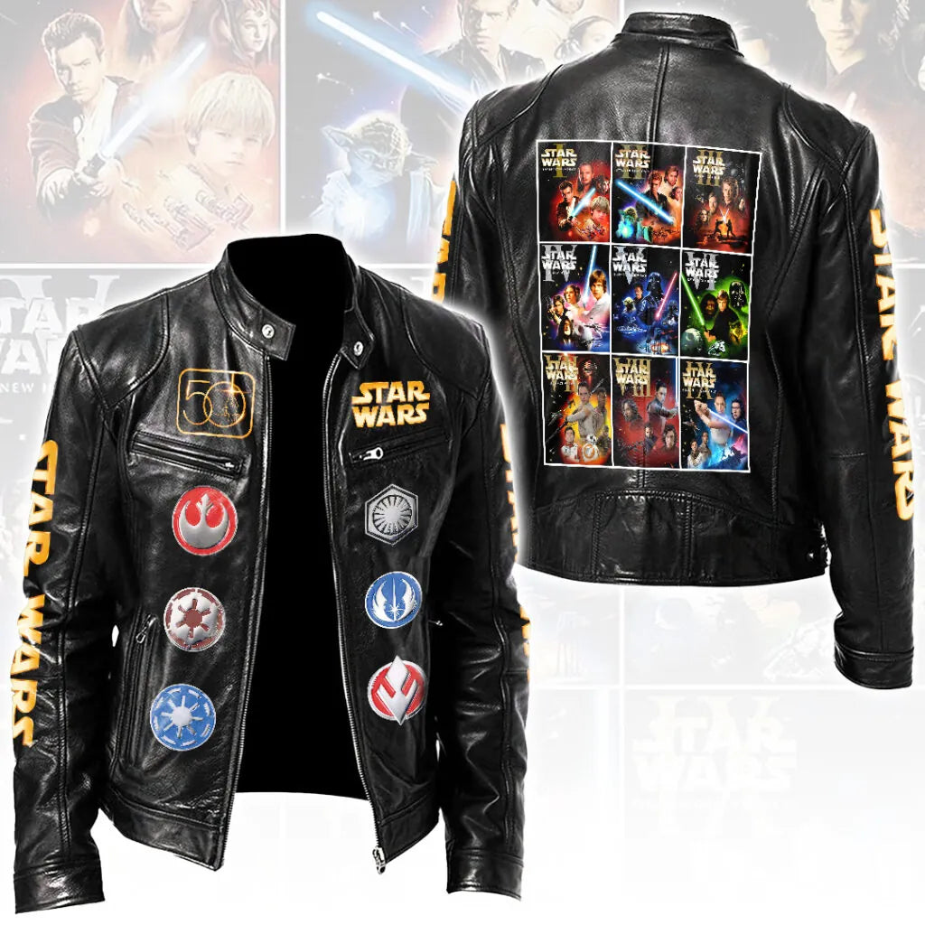 Star Wars 50th Anniversary Motorcycle Leather Jacket – MNPST0252