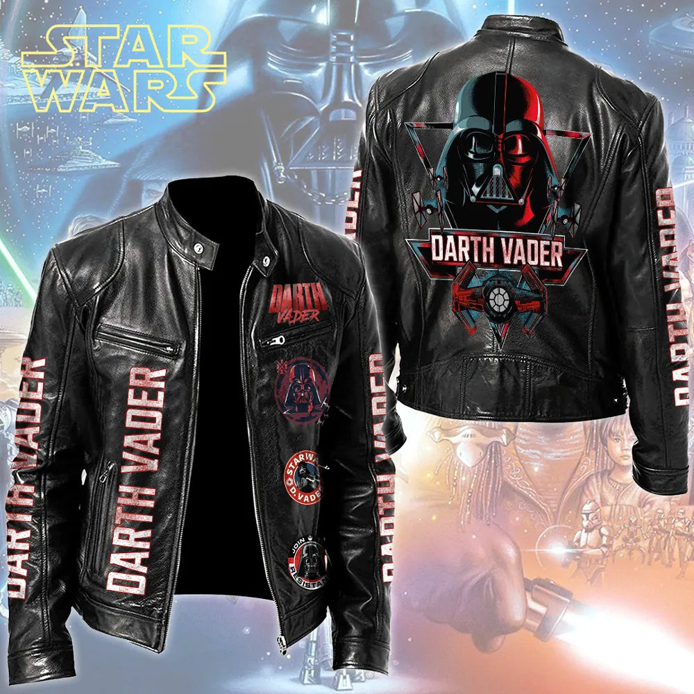Star Wars x Darth Vader Motorcycle Leather Jacket – MNPST0302