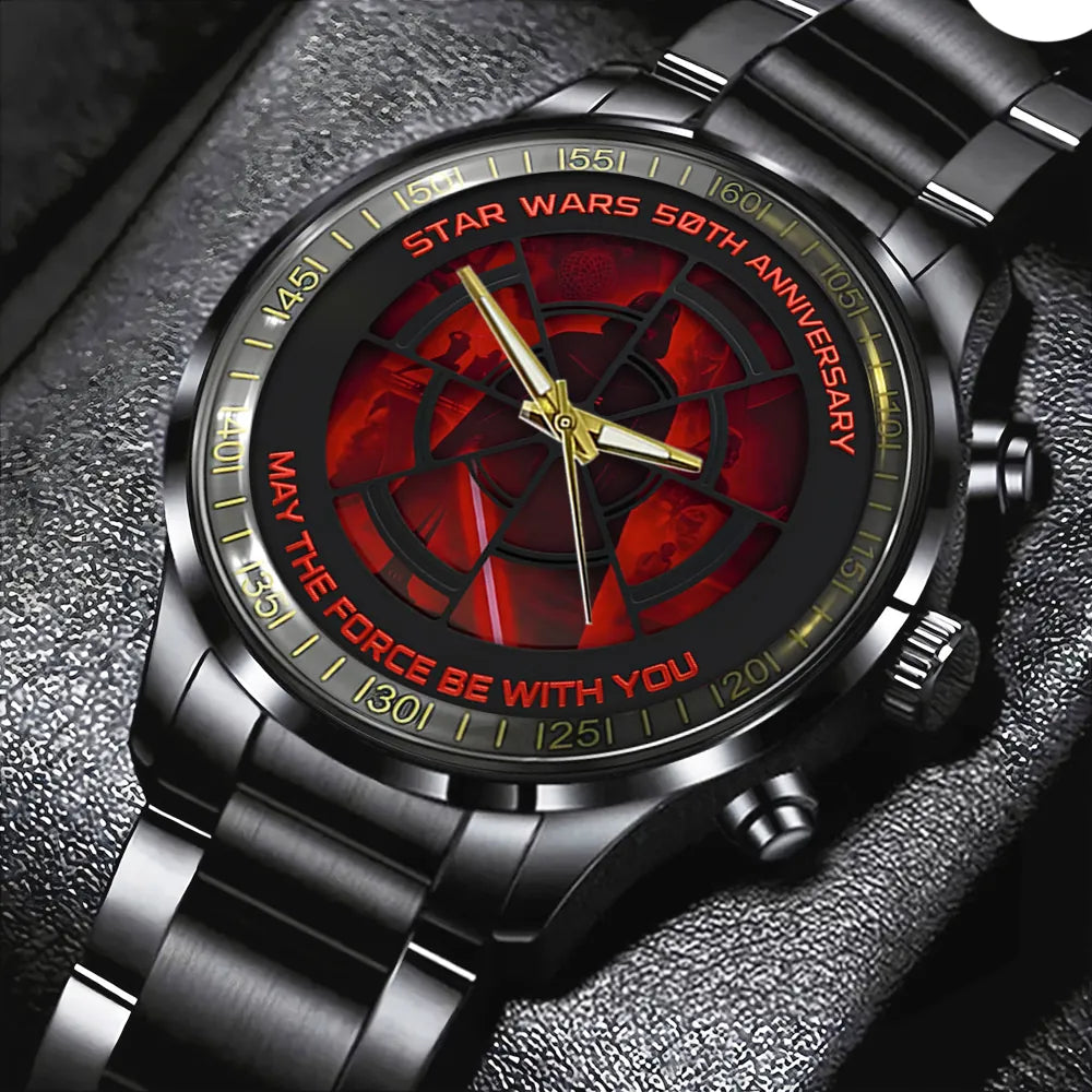 Star Wars 50th Anniversary Black Stainless Steel Watch – MNPST0611