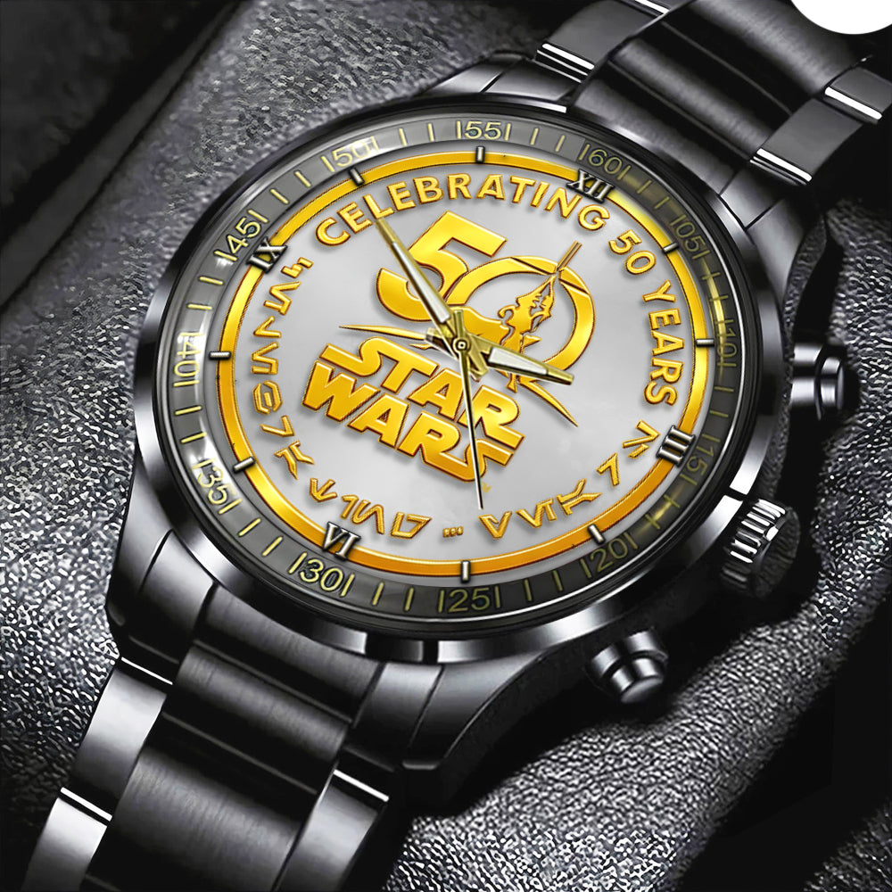 Star Wars 50th Anniversary Black Stainless Steel Watch – MNPST0510
