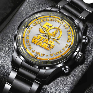 Star Wars 50th Anniversary Black Stainless Steel Watch – MNPST0510