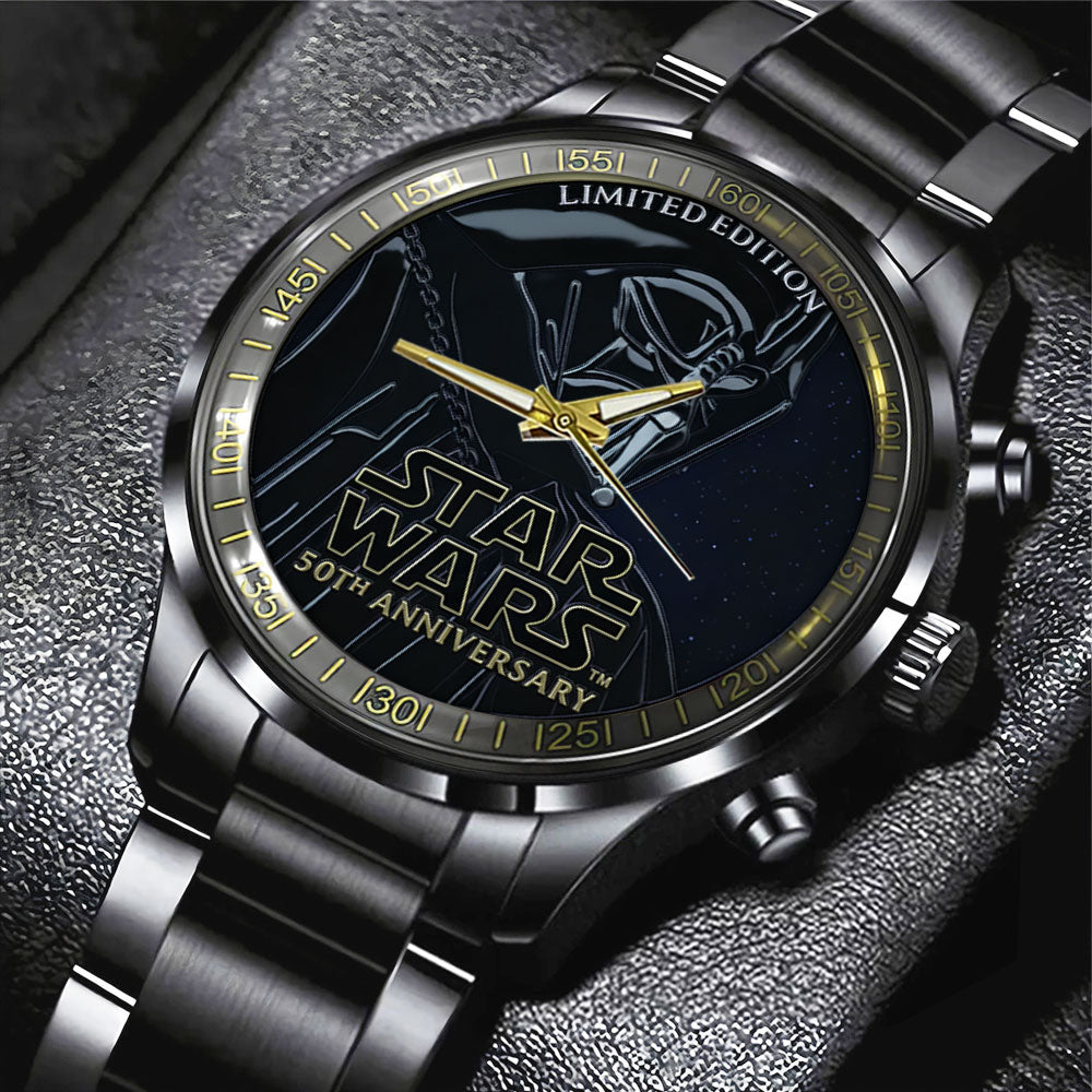 Star Wars 50th Anniversary Black Stainless Steel Watch – MNPST0377