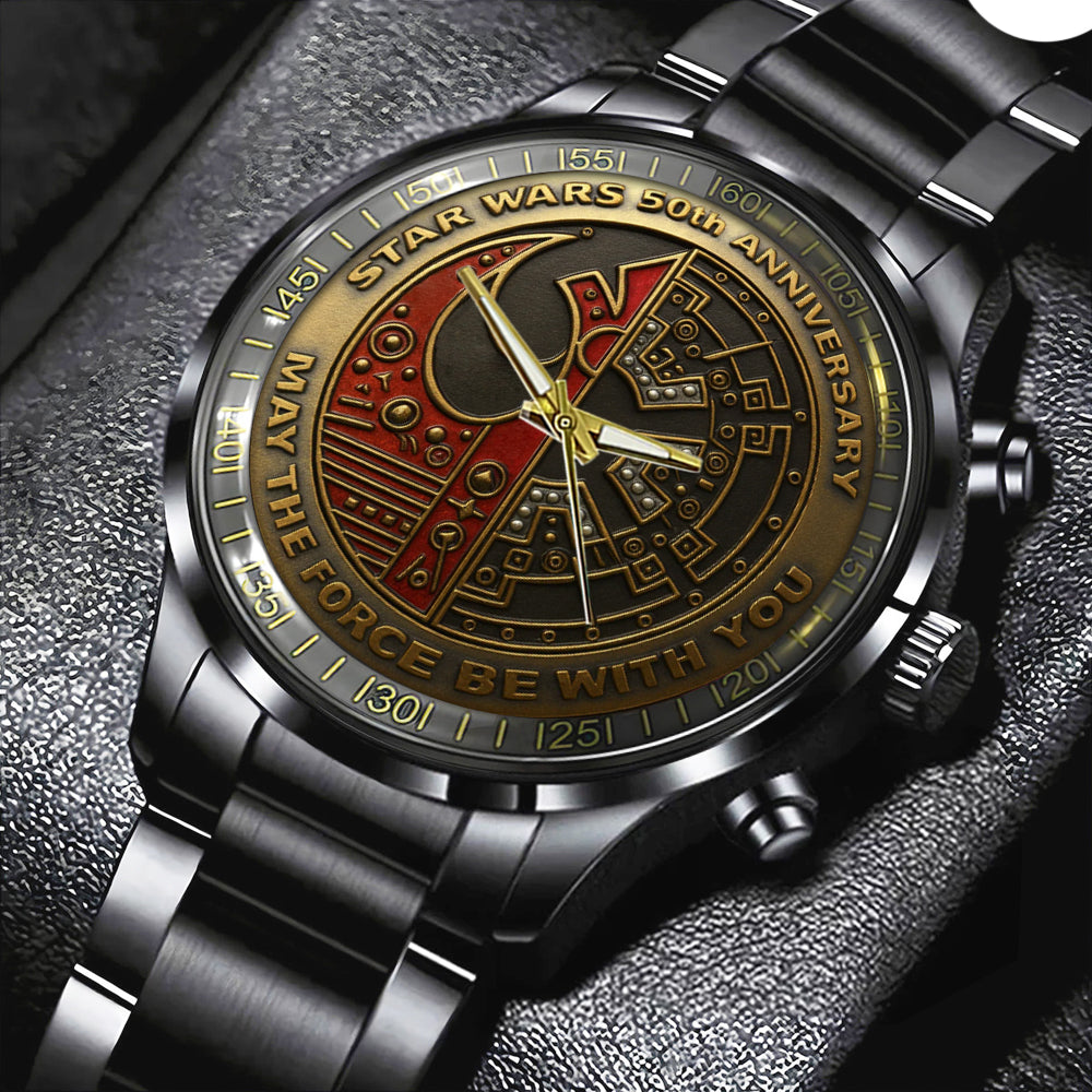 Star Wars 50th Anniversary Black Stainless Steel Watch – MNPST0459