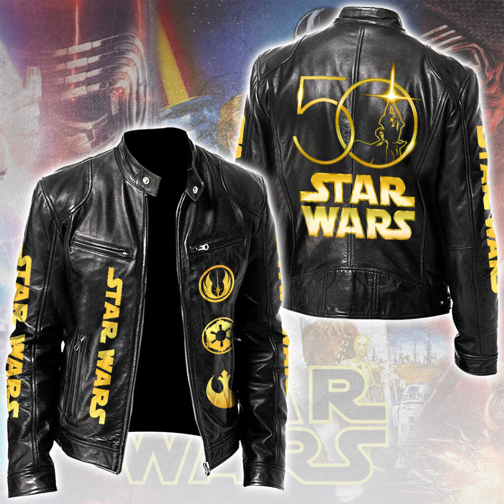 Star Wars 50th Anniversary Motorcycle Leather Jacket – MNPST0333