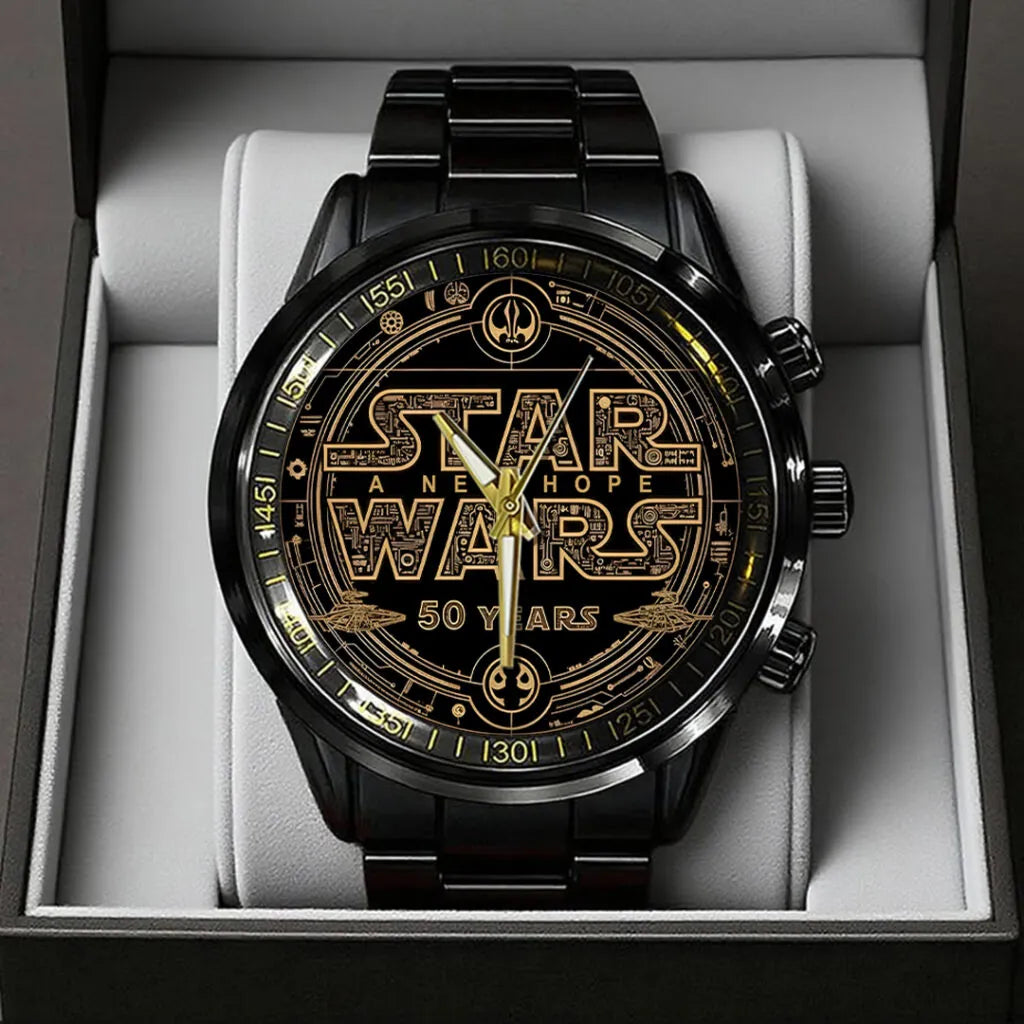 Star Wars 50th Anniversary Black Stainless Steel Watch – MNPST0443