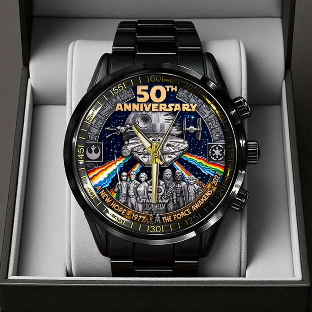 Star Wars 50th Anniversary Black Stainless Steel Watch – MNPST0201