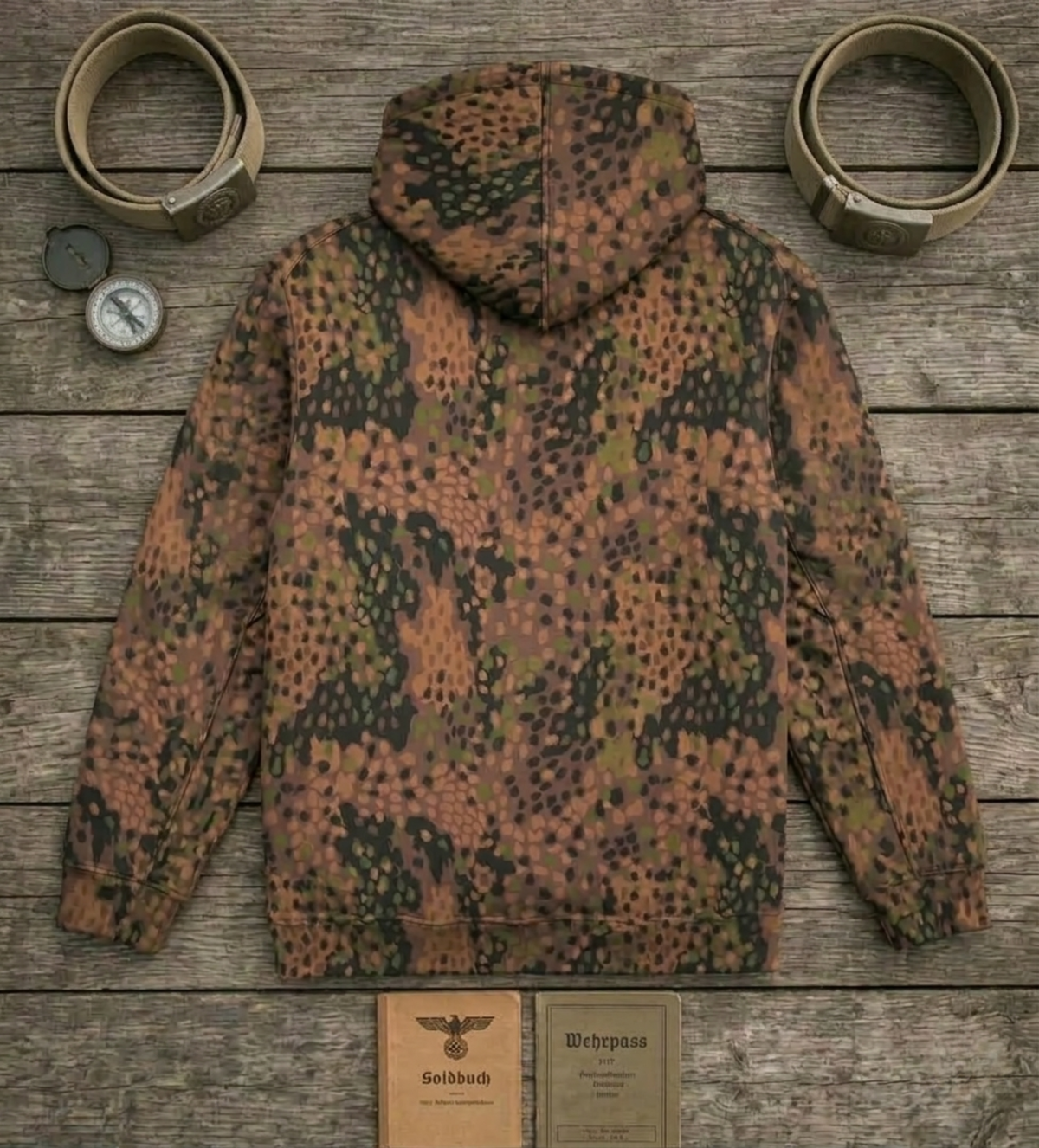 German Pea Dot Camo Hoodie, Pants Set for Cosplay, Costume MNP003CS