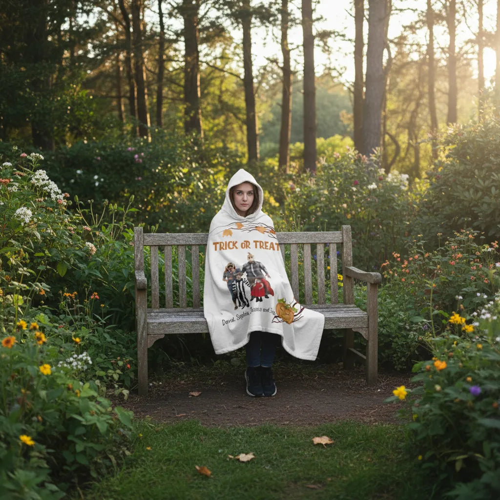 Trick or Treat - Personalized Family Hooded Blanket