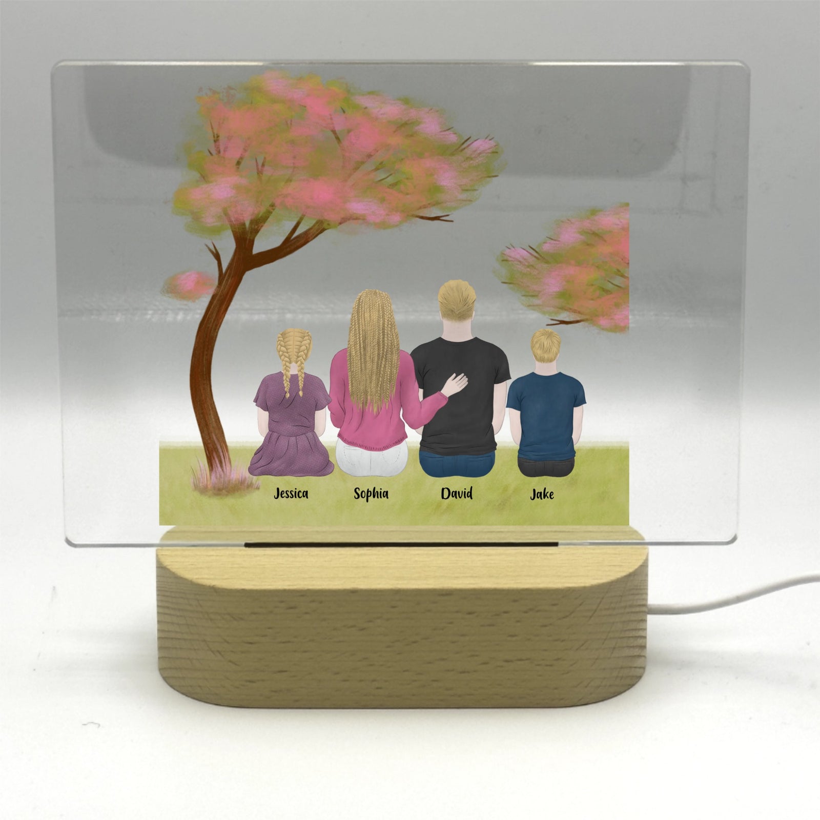 Blessed family -  Personalized Family Acrylic Nightlight