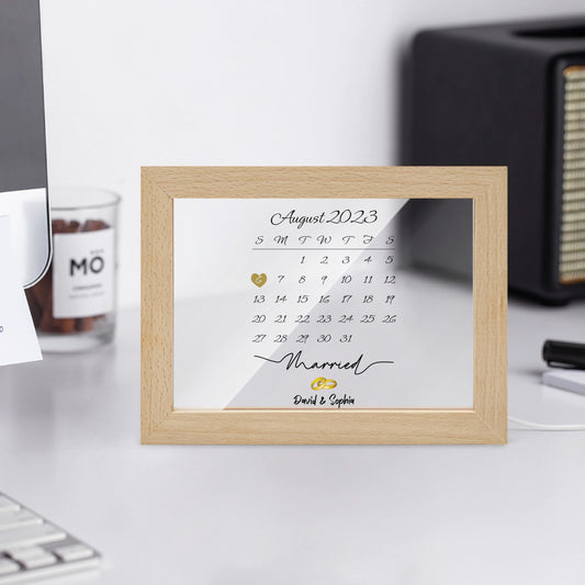 Married Calendar - Personalized Couple Acrylic Ornament