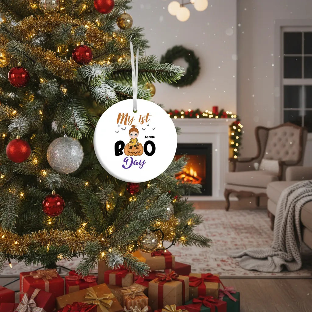 My 1st Boo Day - Personalized Anniversary Ceramic Ornament